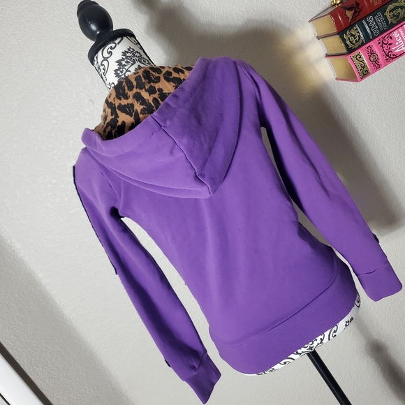 ❌sold❌Abbey Dawn Purple Skeleton Zip-Up Hoodie - Picture 4 of 5